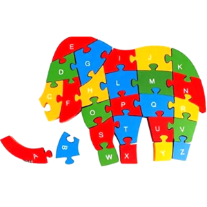 Wooden-Elephant-Shaped-Puzzle-3D