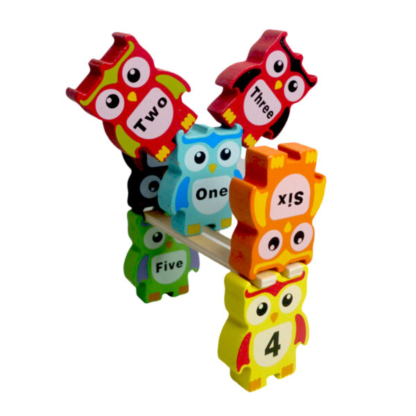 Wooden Owl Stacking Game