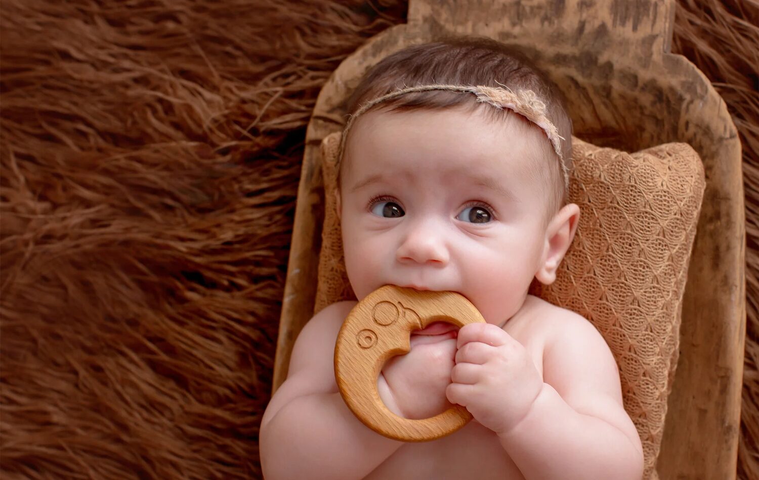 HI BABY Wooden Teethers - 11 Piece Natural Beech Wood DIY Necklace For Soothing Baby Gum Pain