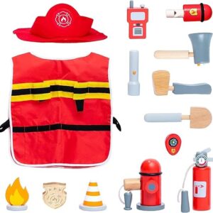 Wooden Firefighter Pretend Play Toy