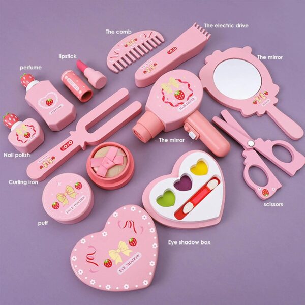 Wooden Makeup Beauty Cosmetic Set - Image 4