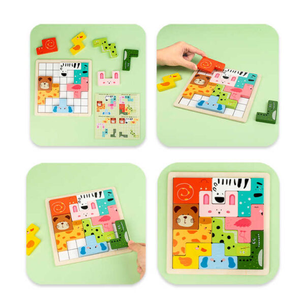 Wooden Animals Tangram Puzzle - Image 3
