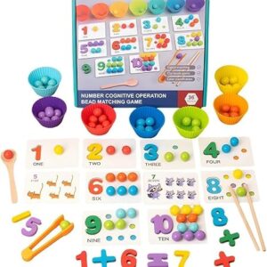 Wooden Number Cognitive Operation Bead Matching Game