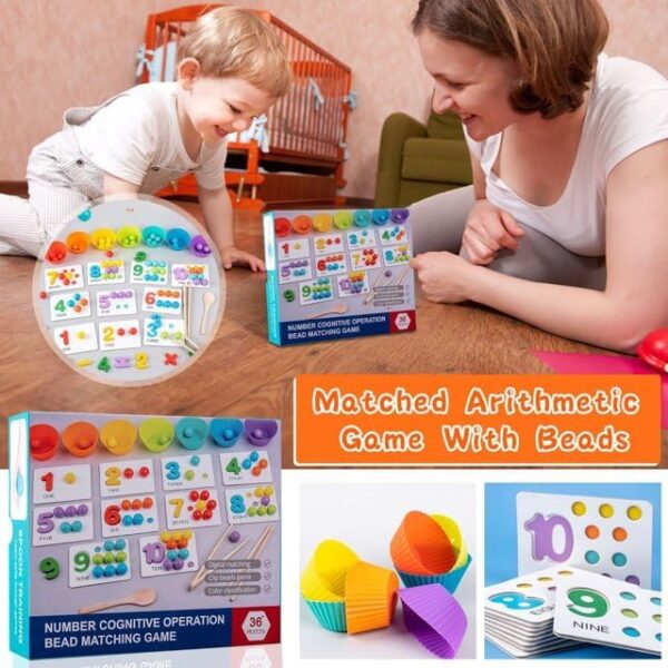 Wooden Number Cognitive Operation Bead Matching Game - Image 5