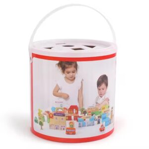 Wooden Animal City Building Blocks