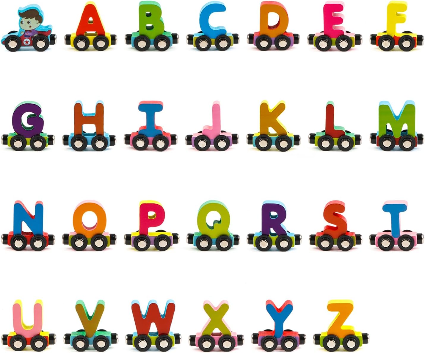 Wooden Magnetic Alphabet Train